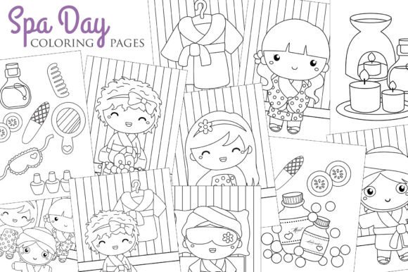 Download Kids Girl Spa Beauty Treatment Coloring - Girl Collection