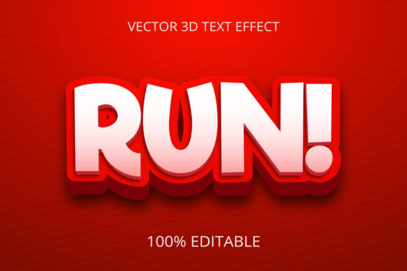 Download Run Creative 3d Text Effect Vector - Run Collection