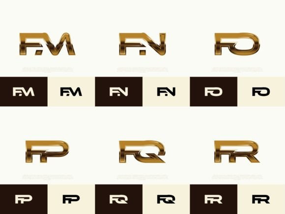 Download 6 Sets of FM-FR Initials Luxury Logos - Logos Collection