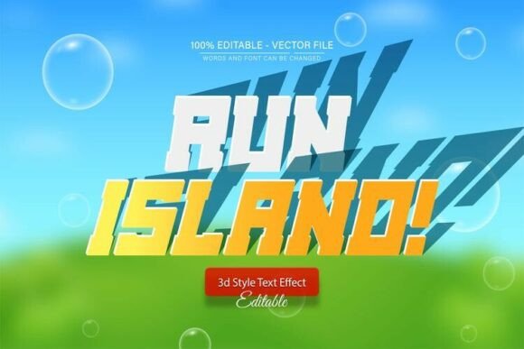 Download Run Island 3D Text Effect Editable - Run Collection