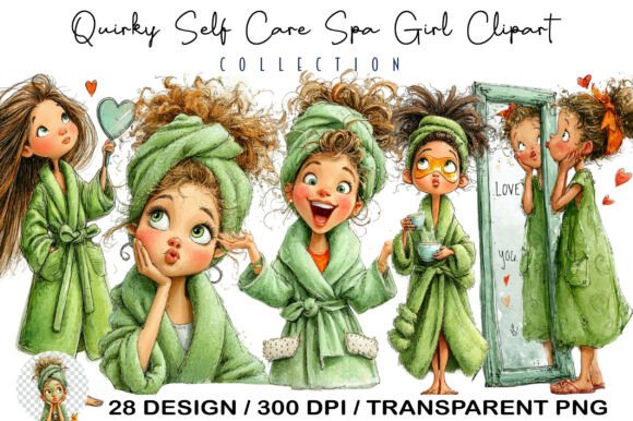 Download Quirky Self Care Spa Girl Clipart - Girl Collection