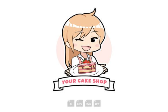 Download Cute Cake Shop Girl Logo - Girl Collection