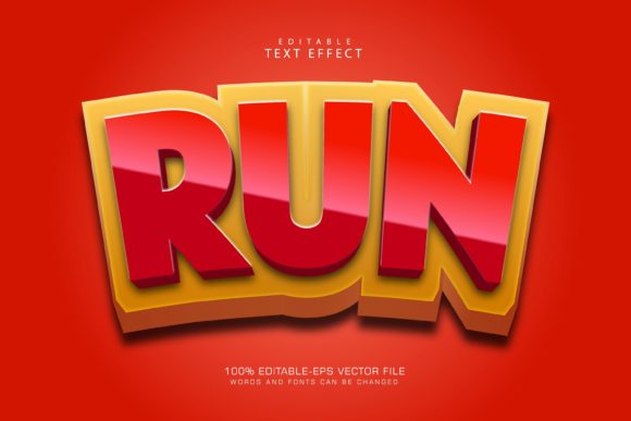 Download Run Editable Text Effect 3D - Run Collection