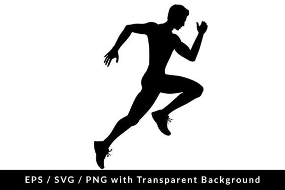 Download Man Athlete Running Silhouette SVG EPS - Run Collection