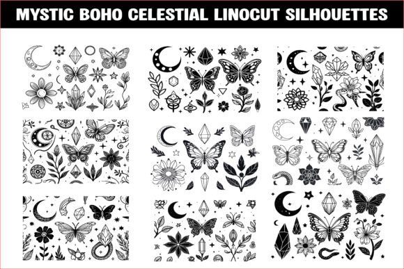 Download Mystic Boho Celestial Silhouette Bundle - Premium Resources