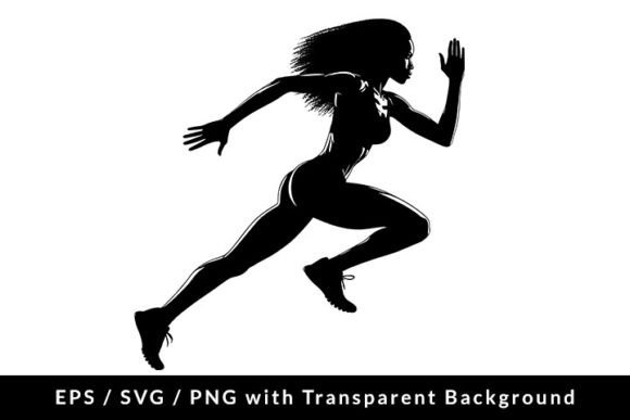 Download Afro Woman Athlete Running Silhouette - Run Collection