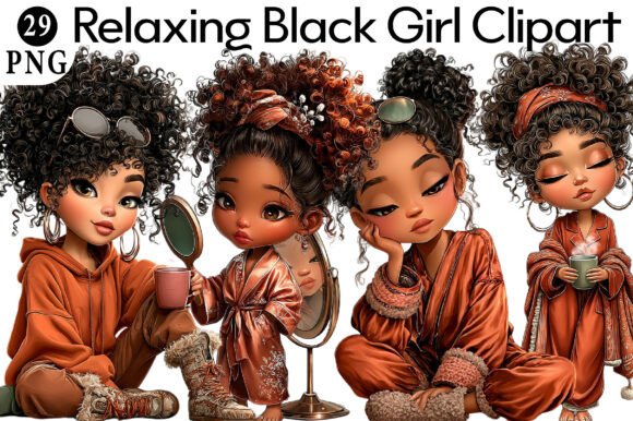 Download Relaxing Black Girl Clipart - Girl Collection