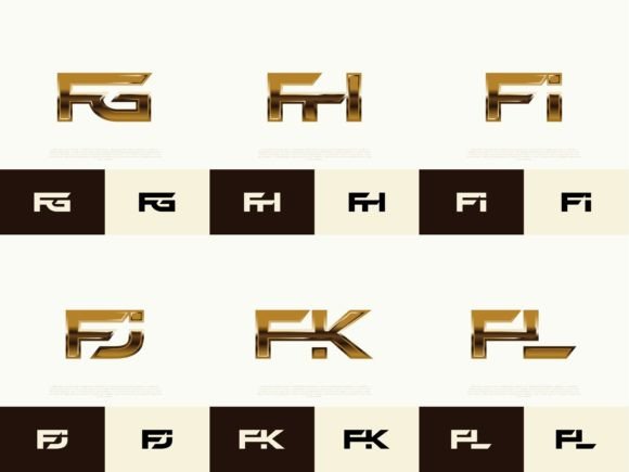 Download 6 Sets of FG-FL Initials Luxury Logos - Logos Collection