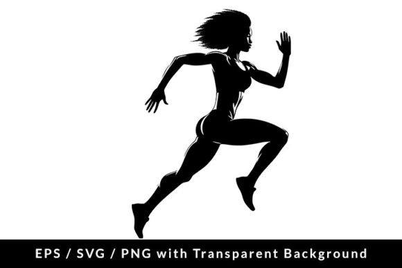 Download Afro Woman Athlete Running Silhouette - Run Collection