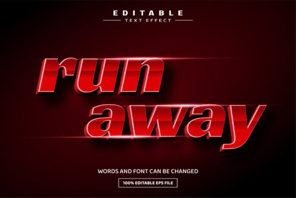 Download Run Away 3D Editable Text Effect - Run Collection