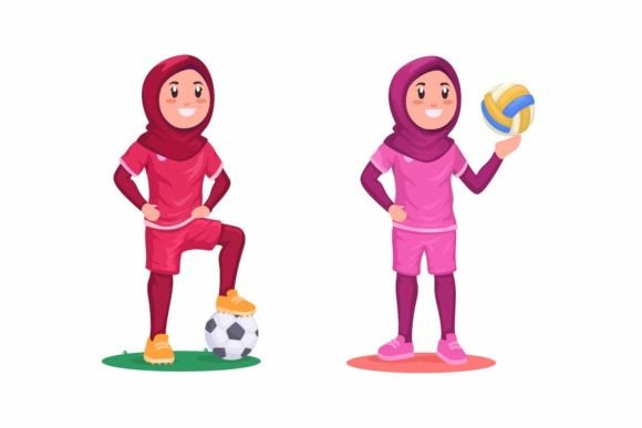 Download Hijab Girl Athlete Soccer and Volleyball - Girl Collection
