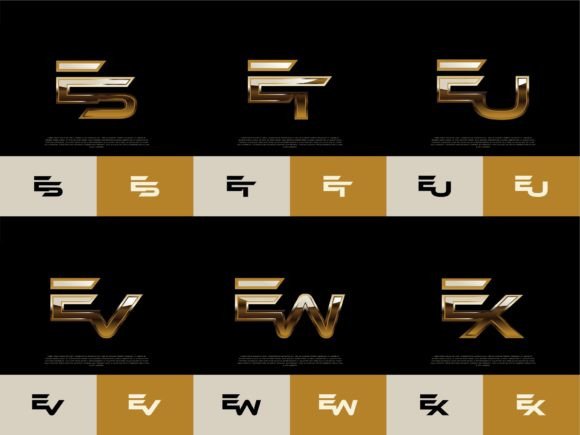 Download 6 Sets of ES-EX Initials Luxury Logos - Logos Collection