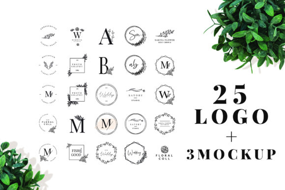 Download 25 Elegant Logos + 3 Quality Mockups - Logos Collection