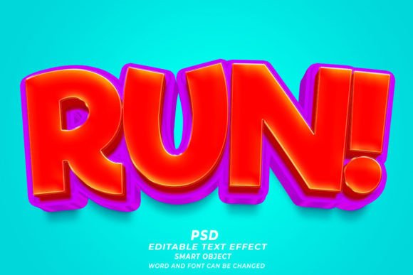 Download PSD Run 3d Editable Text Effect - Run Collection